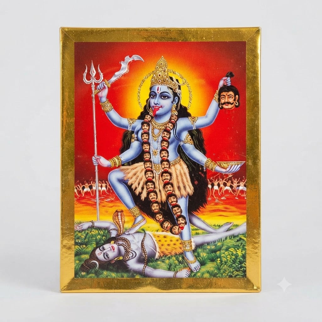 Divine Goddess Kali – Auspicious Mahakali Wall Art for Home Mandir, Protection & Worship