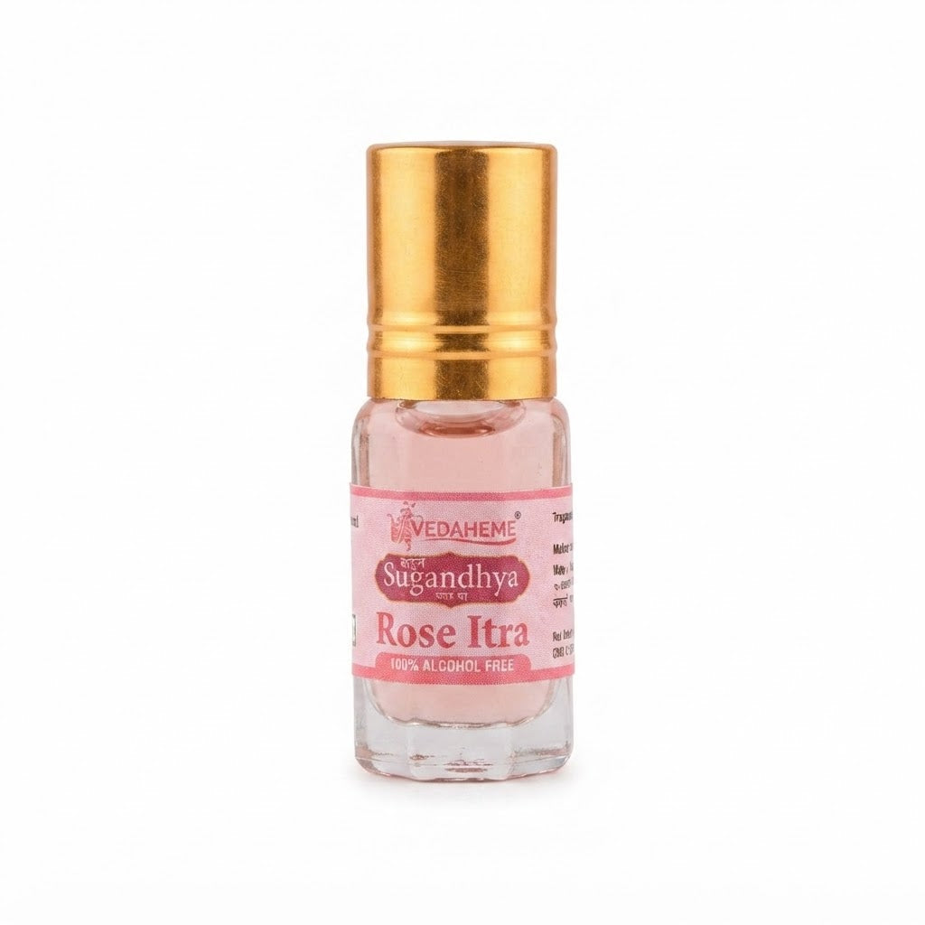 Pure Rose Itra – Traditional Gulab Fragrance Oil Roll-On for Puja & Daily Wear