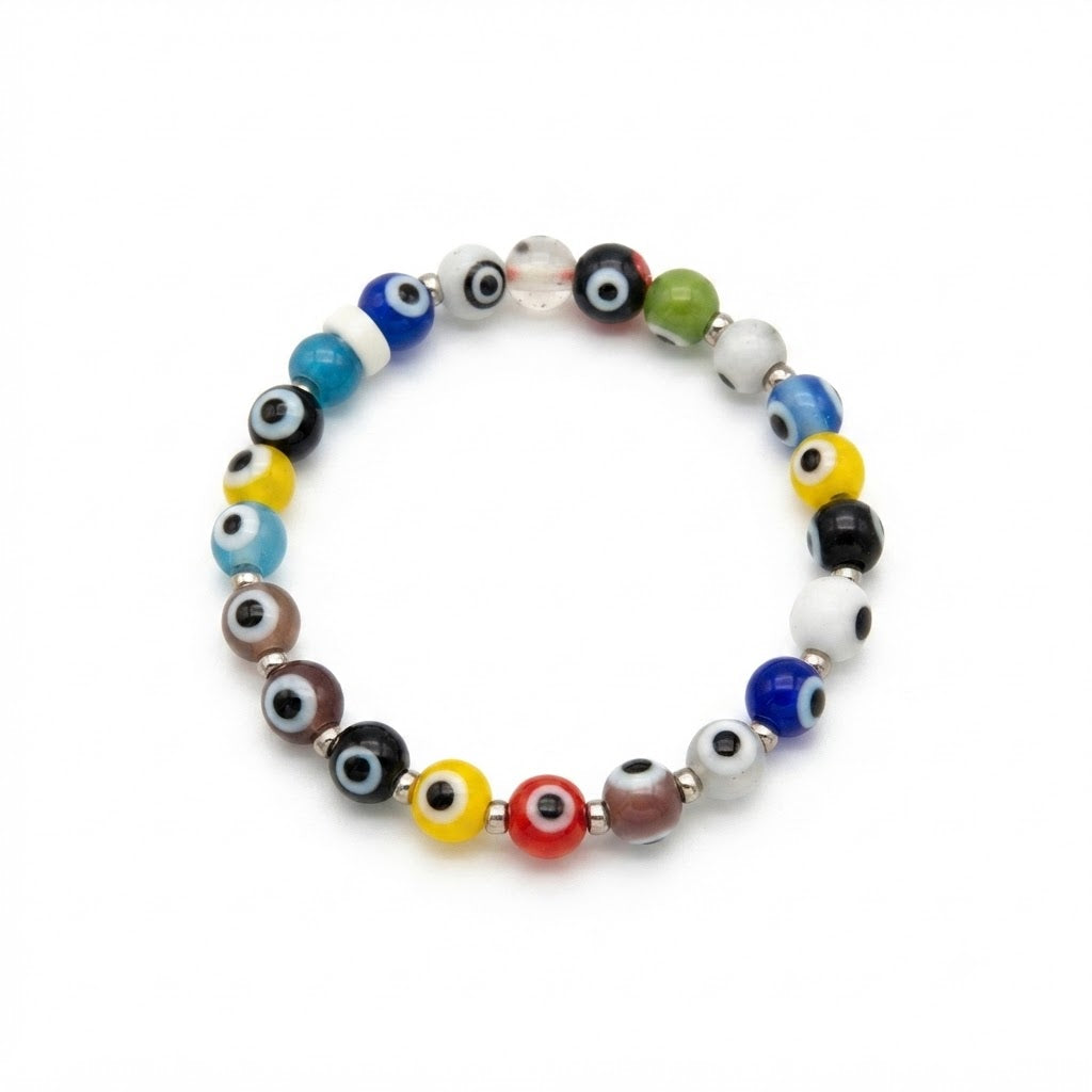 Multicolor Evil Eye Protection Bracelet – Vibrant Beaded Amulet Bracelet for Positive Energy