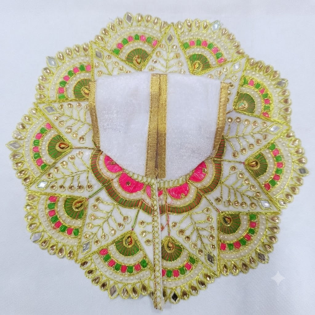 Rajkamal Designer Poshak White for Laddu Gopal