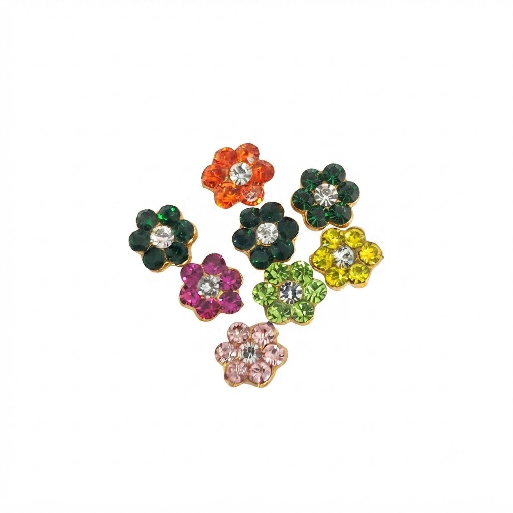 Handcrafted Multi-Color Stone Flower Design Gopal Ji Decorative Bindi / Tilak