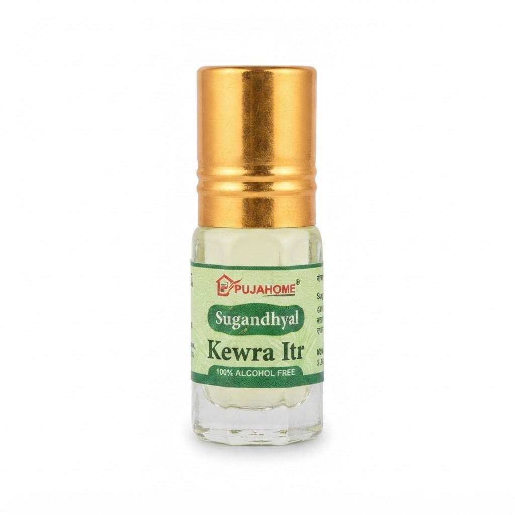 Pure Kewra Itra – Traditional Fragrant Screwpine Flower Oil Roll-On for Puja & Daily Wear