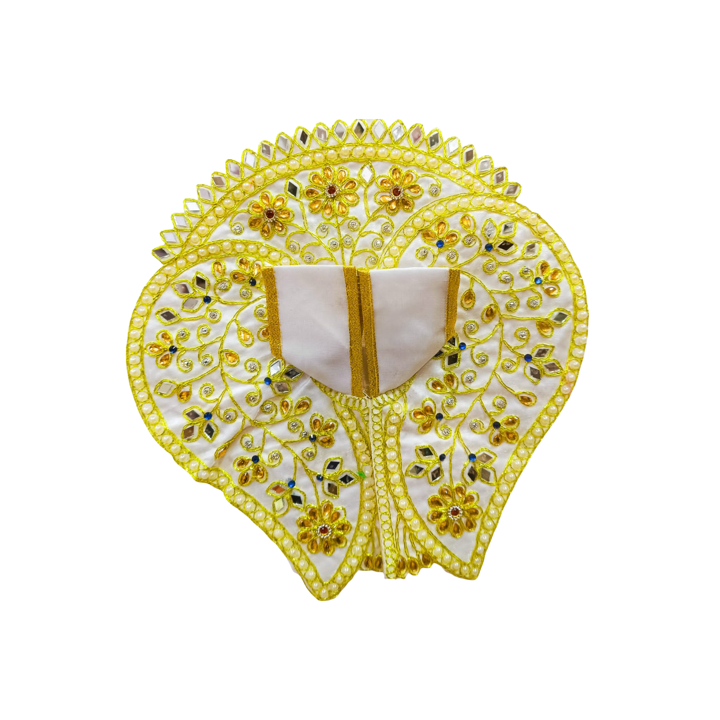 White Pearl Embroidered Laddu Gopal Poshak