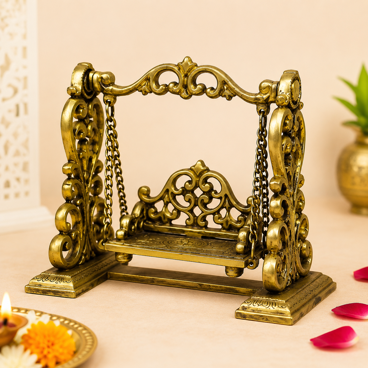 Brass Decorative Jhula Swing for Pooja & Home Décor