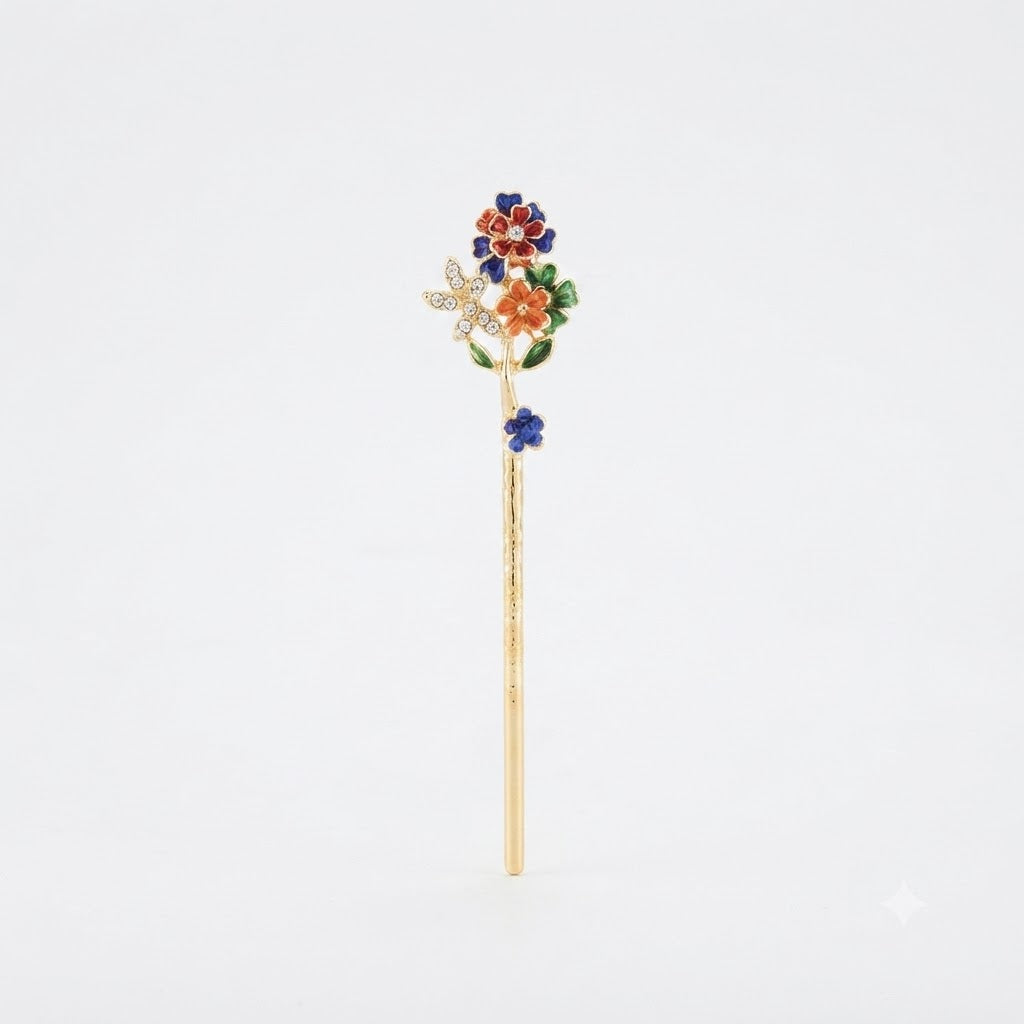 Handcrafted 2-Inch Enamel Floral Design Gopal Ji Bansuri (Decorative Flute)
