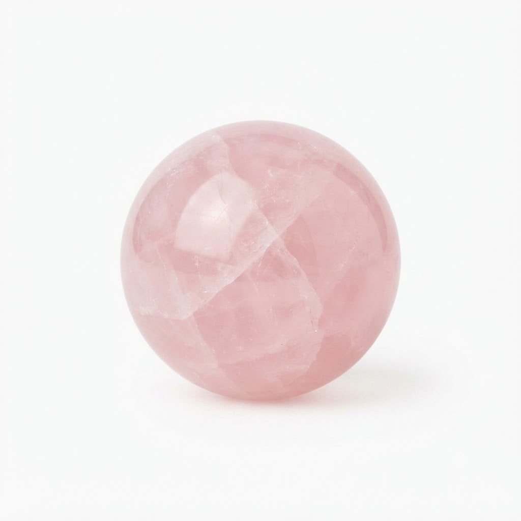 Natural Rose Quartz Crystal Sphere for Home Decor and Healing