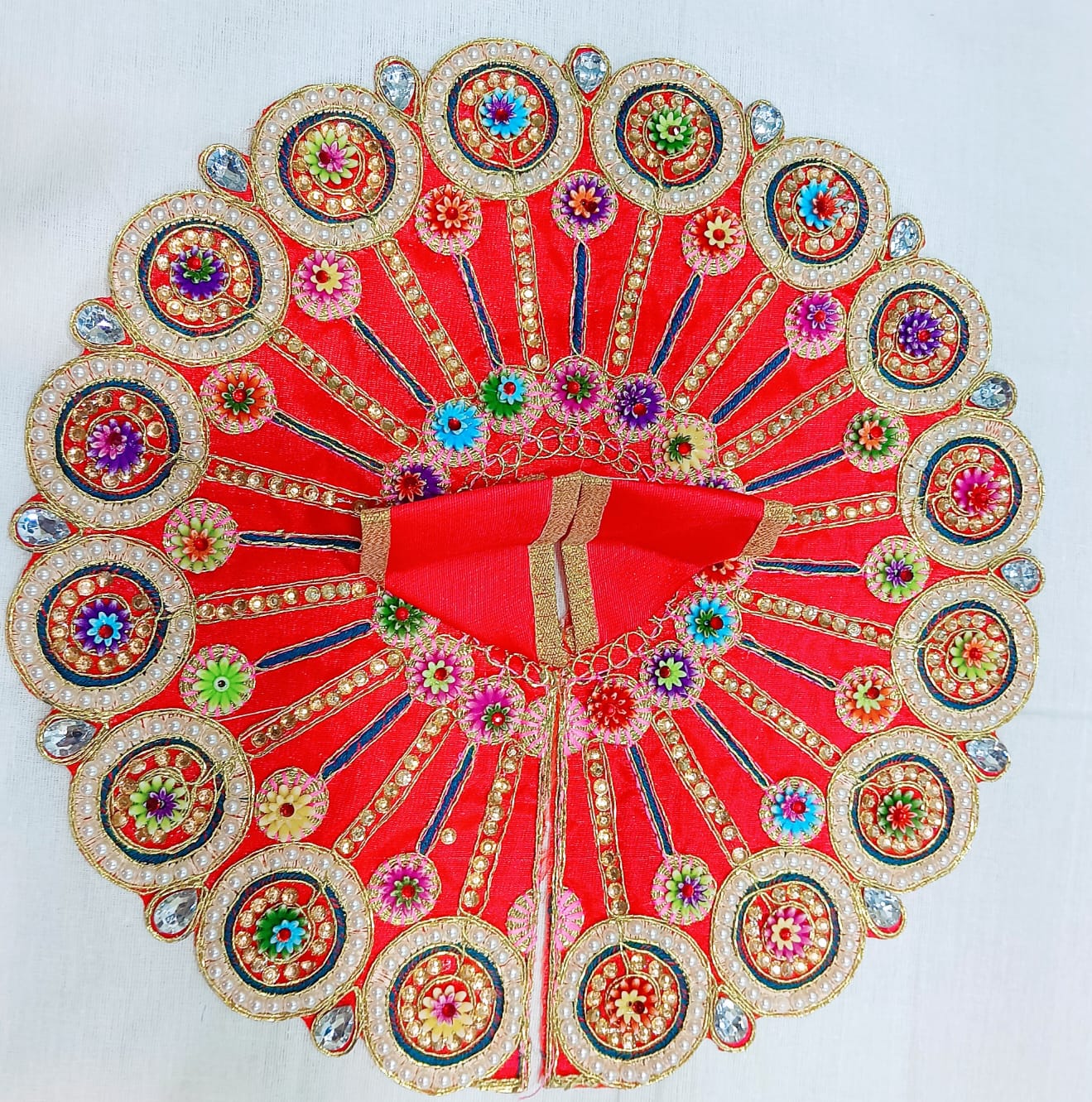 Designer Floral Circular Laddu Gopal Poshak