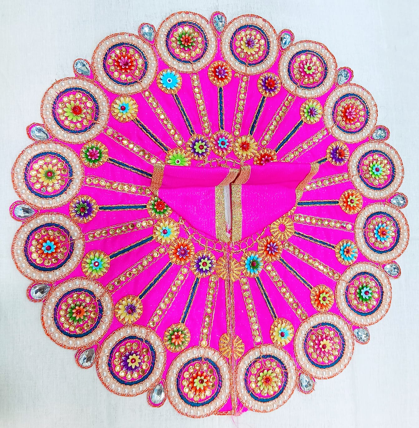 Royal Pink Floral Laddu Gopal Poshak