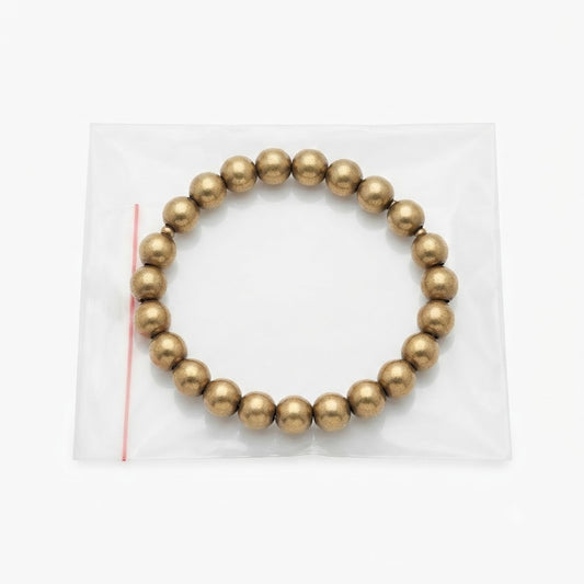 Natural Pyrite Bracelet – Genuine Fool's Gold Wealth & Abundance Gemstone Stretch Bracelet