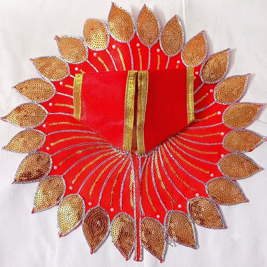 Swarna Patrika Poshak Vrindhavan Red for Laddu Gopal
