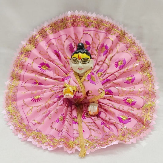 Phoolwari Designer Poshak Komal Gulab (Baby Pink) for Laddu Gopal