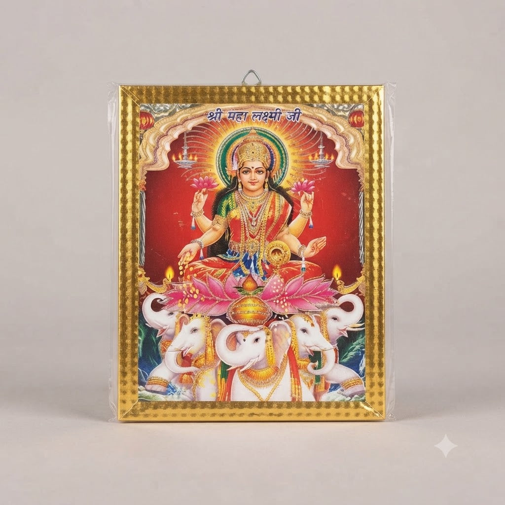 Divine Goddess Maha Lakshmi  – Auspicious Wealth & Prosperity Wall Art for Home Mandir & Office