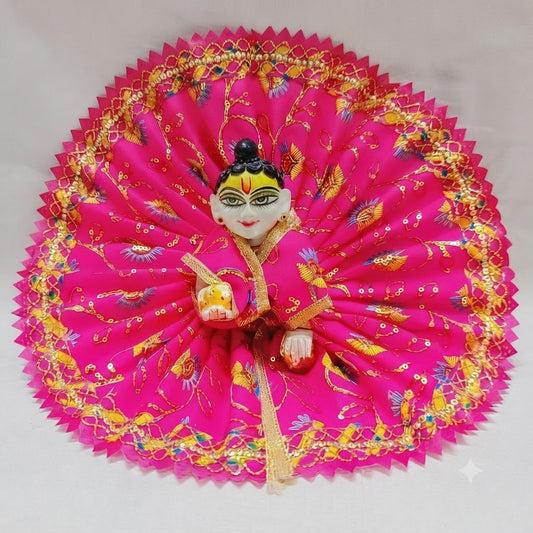 Phoolwari Designer Poshak Radha Pink (Pink) for Laddu Gopal