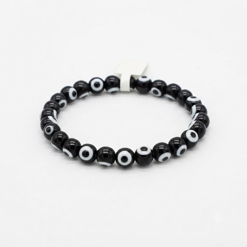 Black Evil Eye Protection Bracelet – Traditional Beaded Amulet Bracelet for Positive Energy