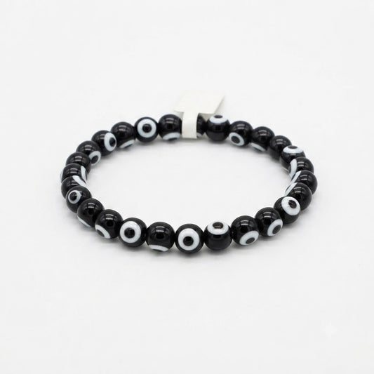 Black Evil Eye Protection Bracelet – Traditional Beaded Amulet Bracelet for Positive Energy