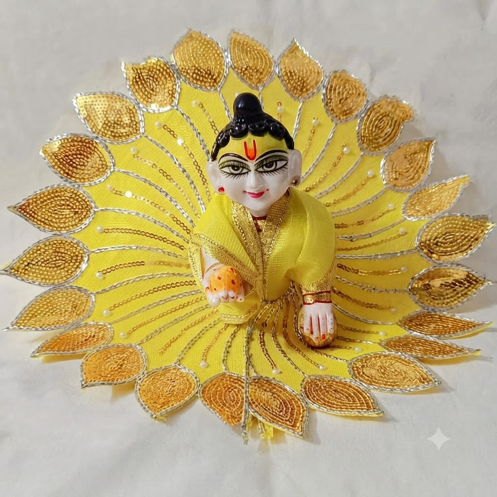 Swarna Patrika Poshak Royal Basanti (Yellow) for Laddu Gopal