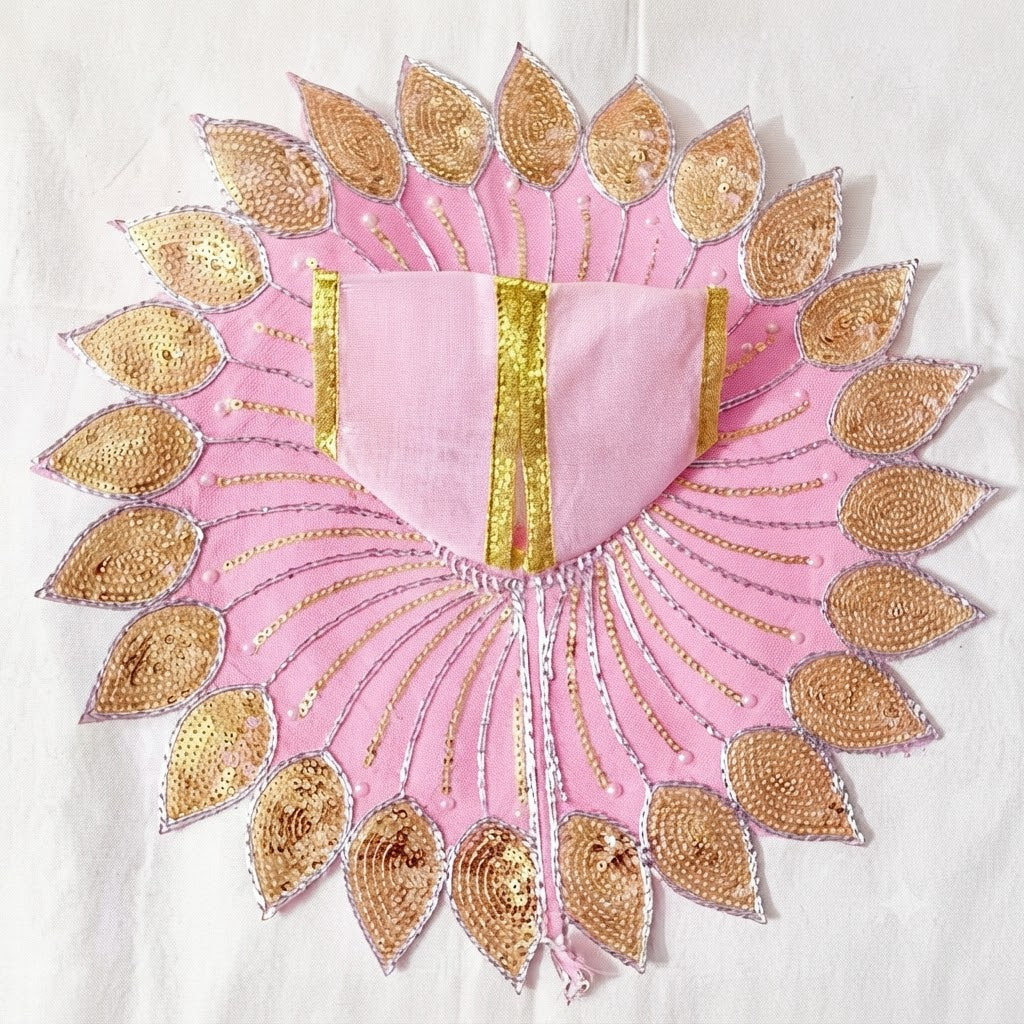 Swarna Patrika Poshak Radha Pink for Laddu Gopal