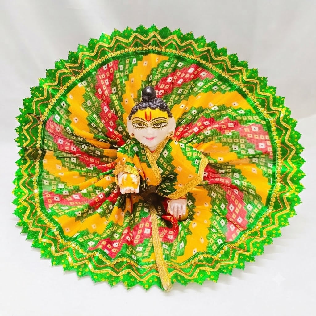 Bandhani Utsav Poshak Yamuna Green for Laddu Gopal