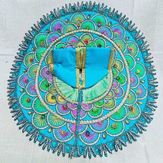 Navrang Shringar Poshak Peacock Blue for Laddu Gopal