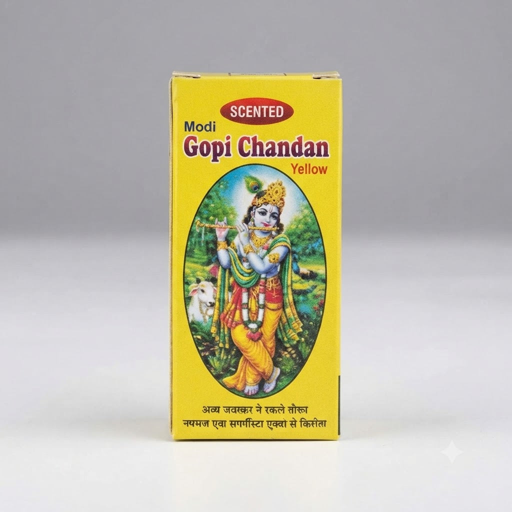 Modi Scented Gopi Chandan Yellow – Sacred Tilak Clay Paste for Daily Puja & Devotional Worship