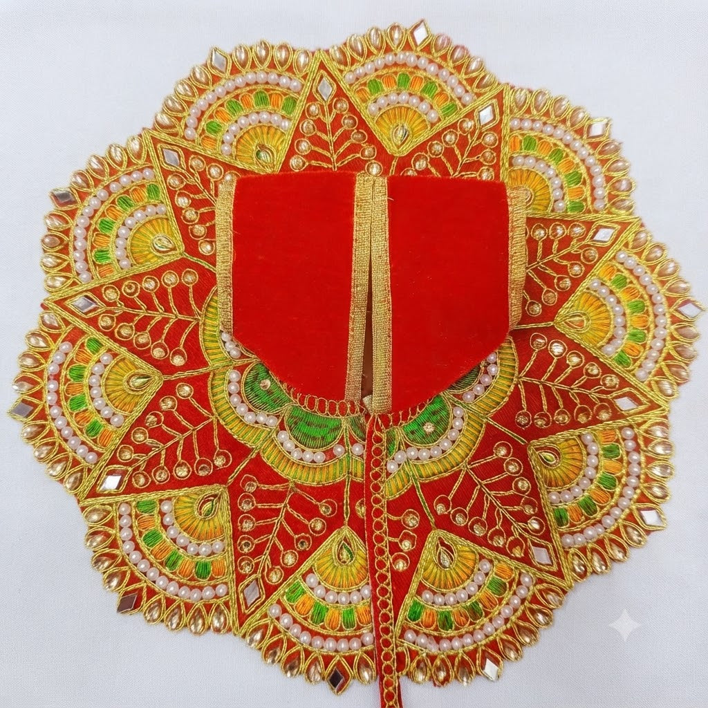 Rajkamal Designer Poshak Vrindhavan Red for Laddu Gopal