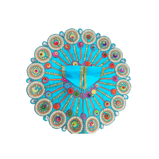 Shyam Sky Blue Floral Laddu Gopal Poshak