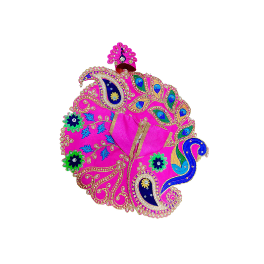 Majestic Pink Peacock Laddu Gopal Poshak