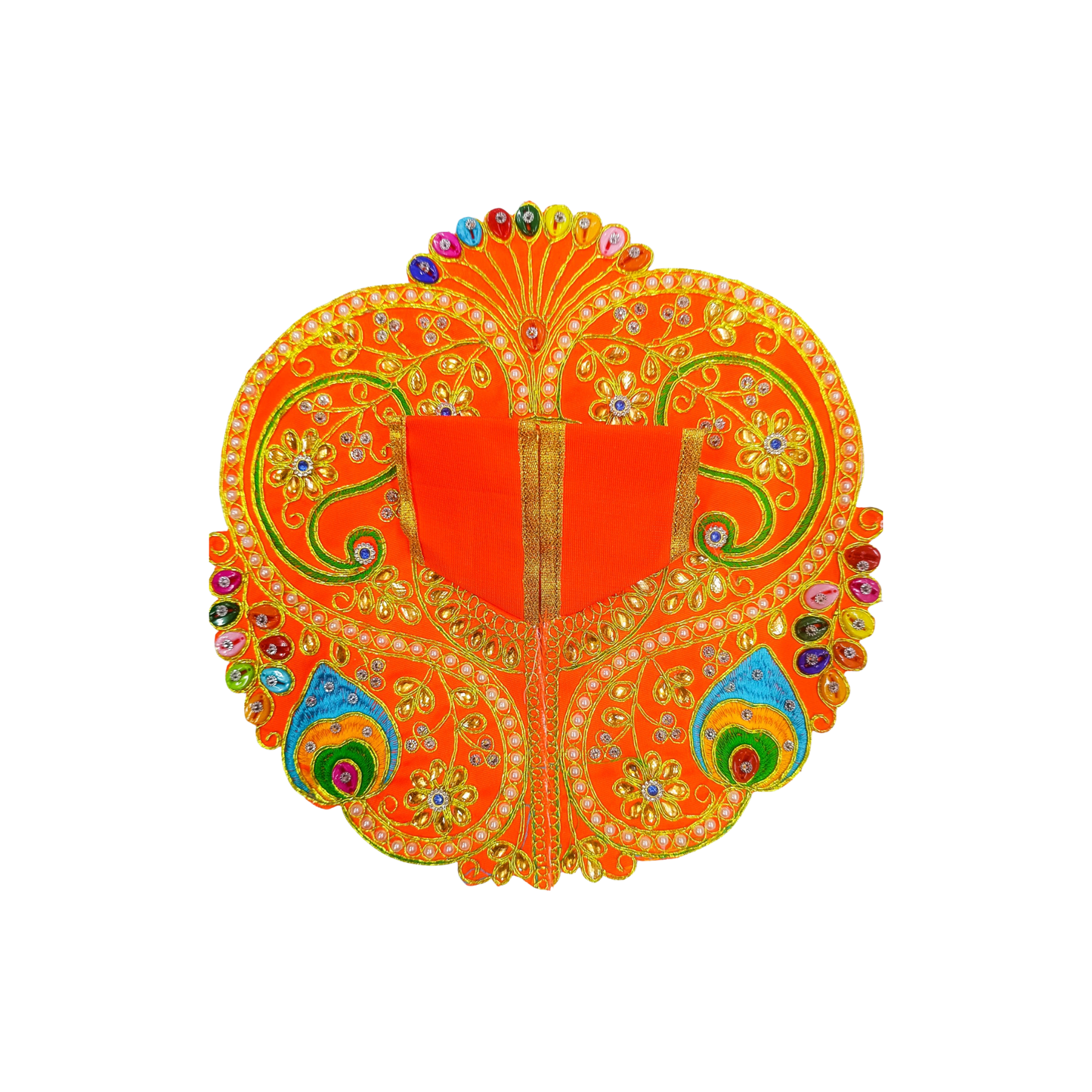 Radiant Peacock Poshak in Sacred Orange