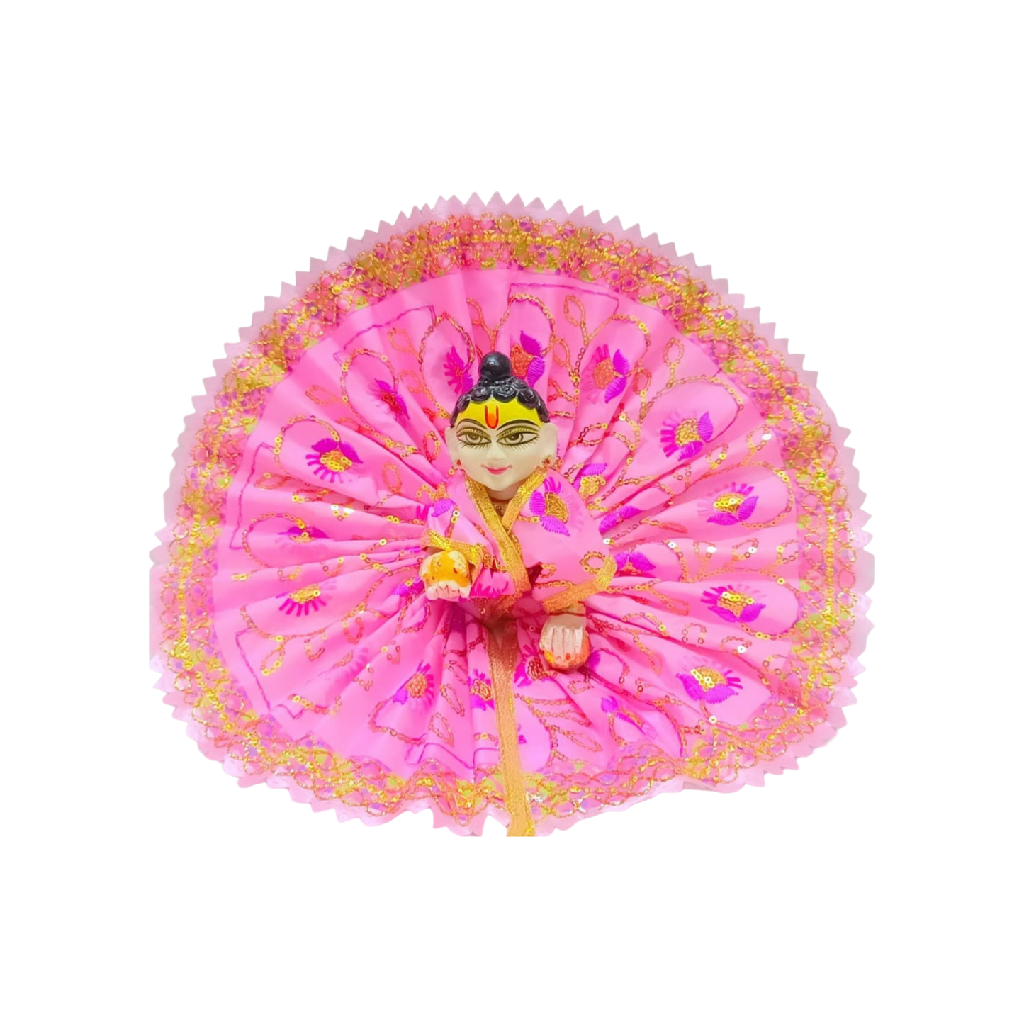 Traditional Laddu Gopal Fancy Poshak – Pink Premium Shringar Wear