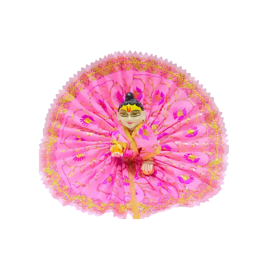 Traditional Laddu Gopal Fancy Poshak – Pink Premium Shringar Wear
