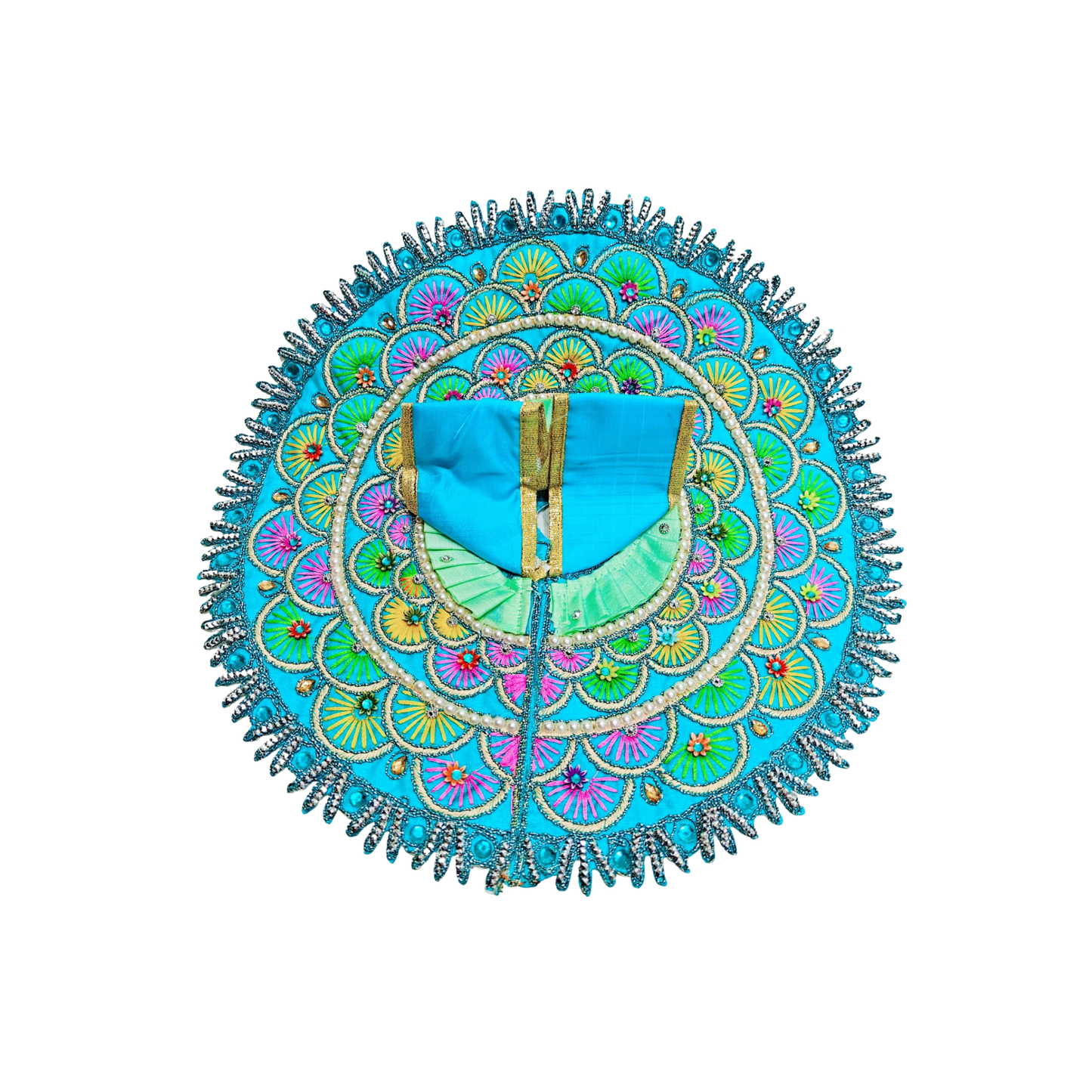 Yamuna Sky Blue Padma Pearl Shringar Poshak