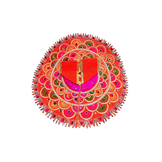 Radha Orange Mor Pearl Shringar Poshak