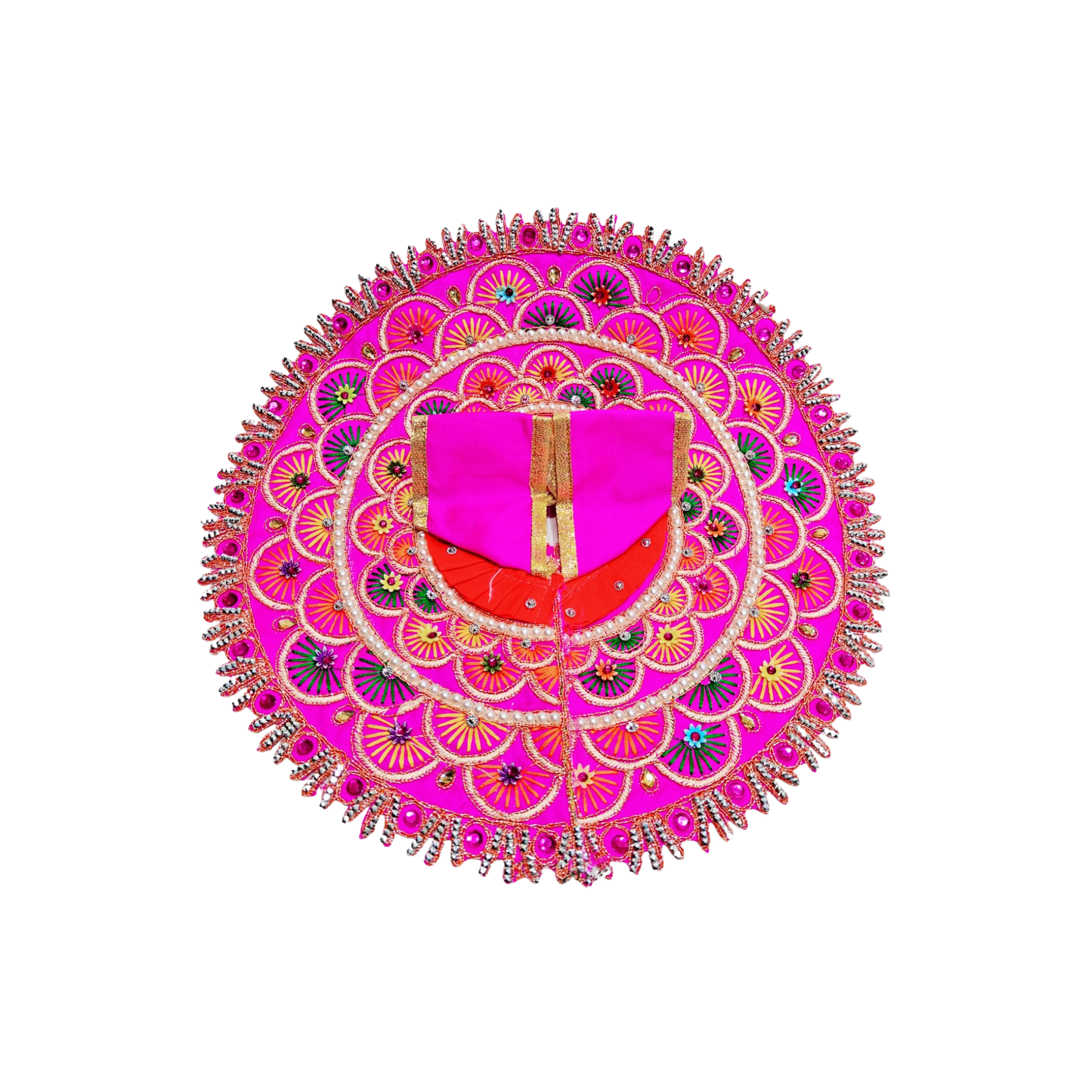 Radha Pink Pearl Mandala Shringar Poshak