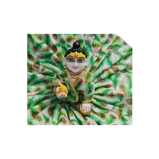 Yamuna Green Peacock Feather Laddu Gopal Dress