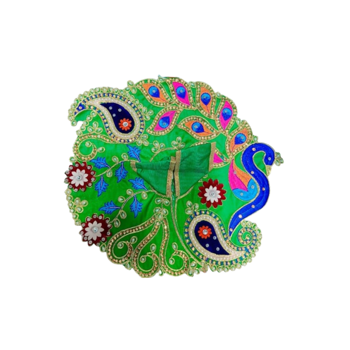 Emerald Peacock Designer Laddu Gopal Dress