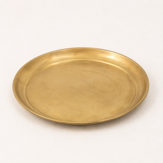 Small Brass Plate – Traditional Puja & Offering Plate