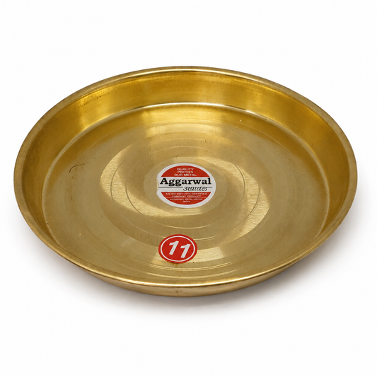 Medium Brass Plate – Traditional Puja & Ritual Plate