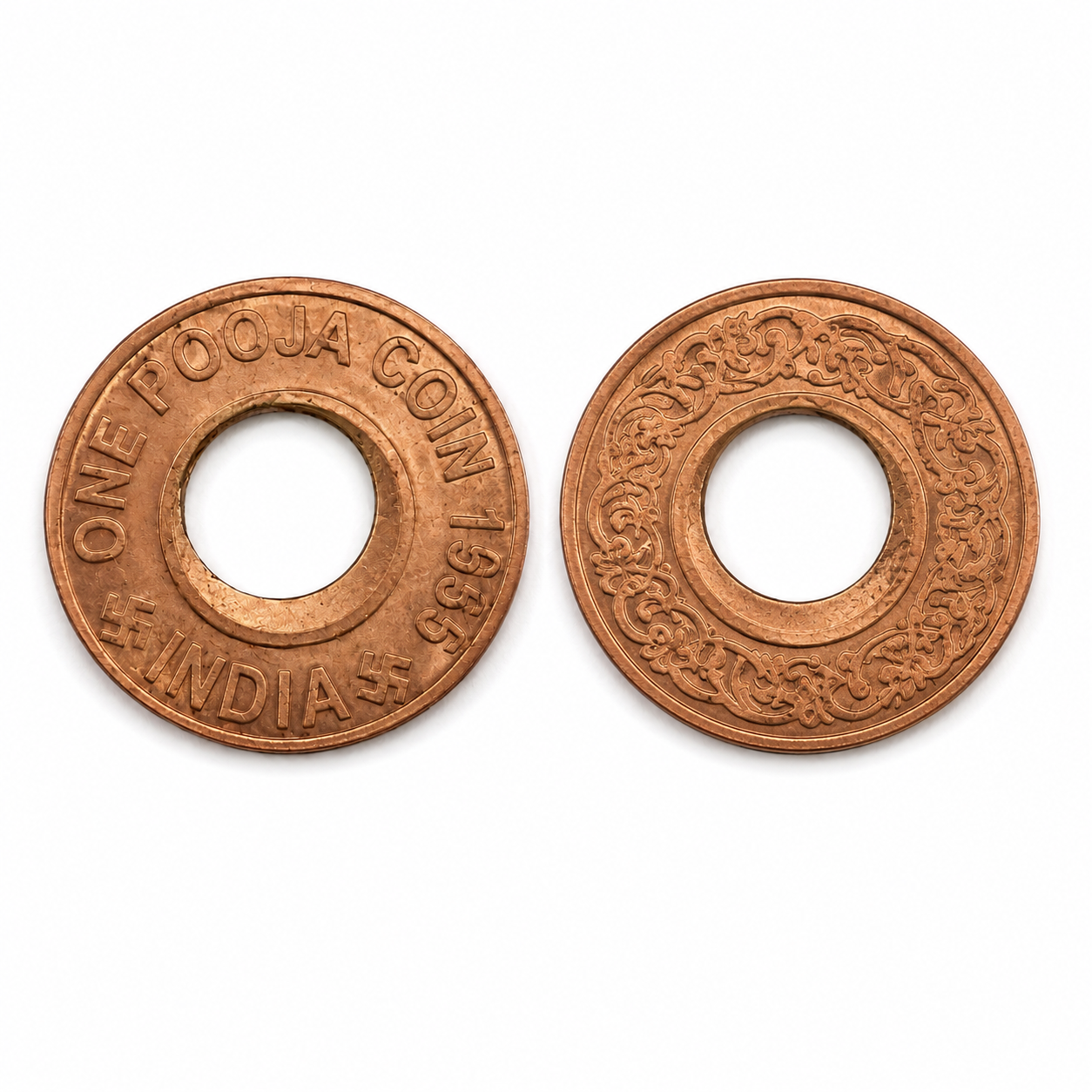 Copper Coin with Hole – Traditional Pooja & Vastu Coin