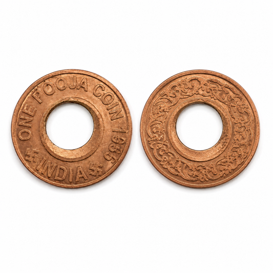 Copper Coin with Hole – Traditional Pooja & Vastu Coin