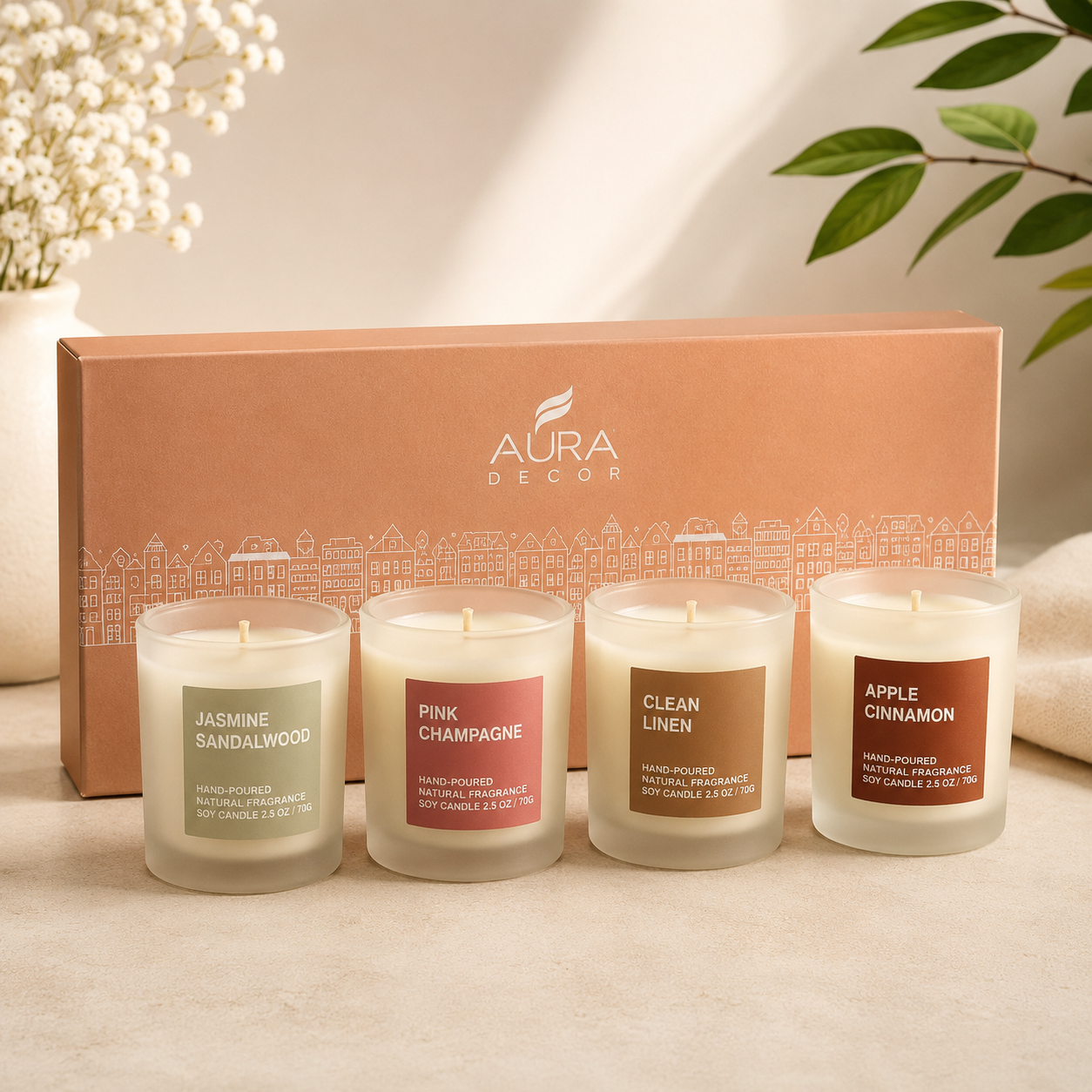 Aura 4 Candle Gift Set – Hand-Poured Soy Scented Candles