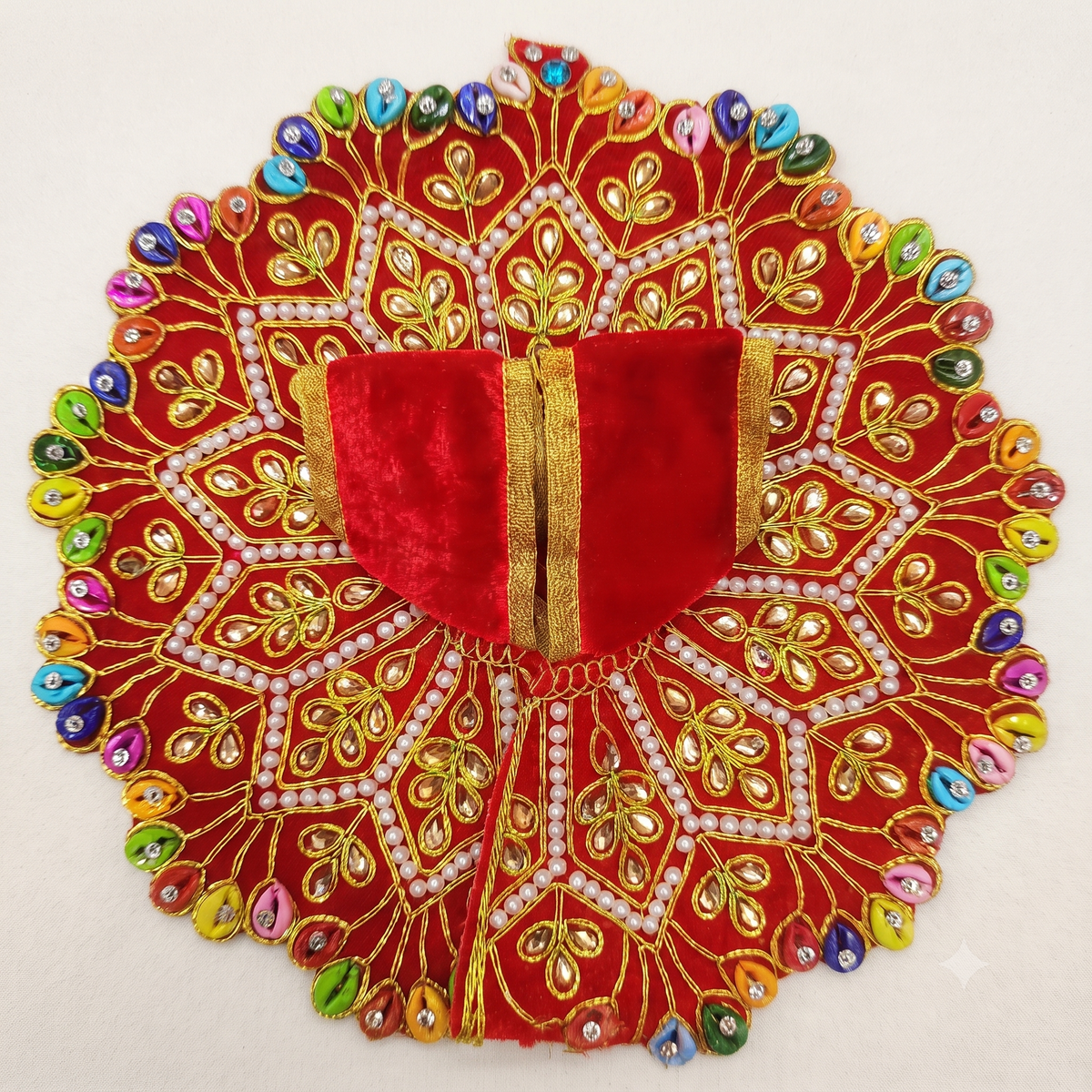 Moti Ratna Poshak Vrindhavan Red (Red) for Laddu Gopal