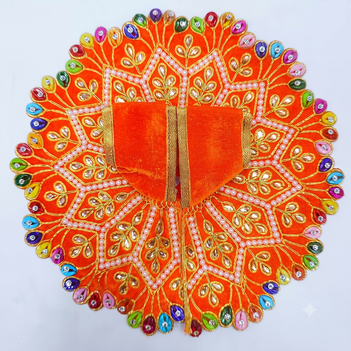 Moti Ratna Poshak Kesari Orange – Designer Laddu Gopal Dress