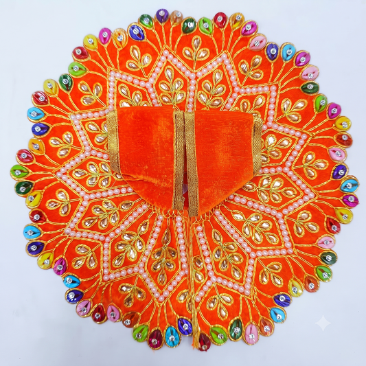Moti Ratna Poshak Kesari Orange – Designer Laddu Gopal Dress