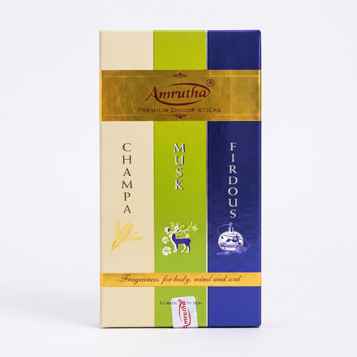 Amrutha Premium Dhoop Sticks (Champa, Musk & Firdous Assorted Pack)
