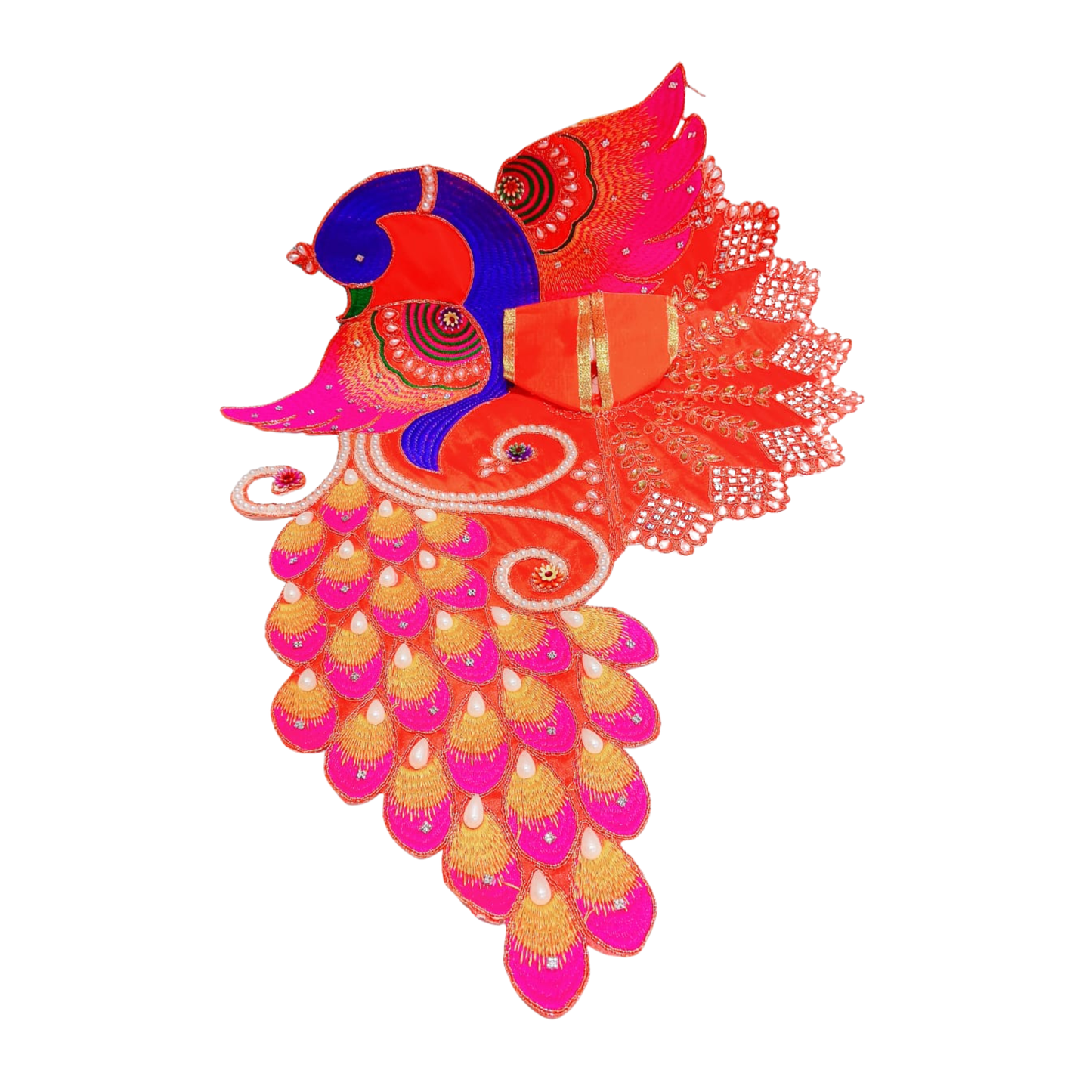 Radha Rani Pink Mor Feather Shringar Poshak