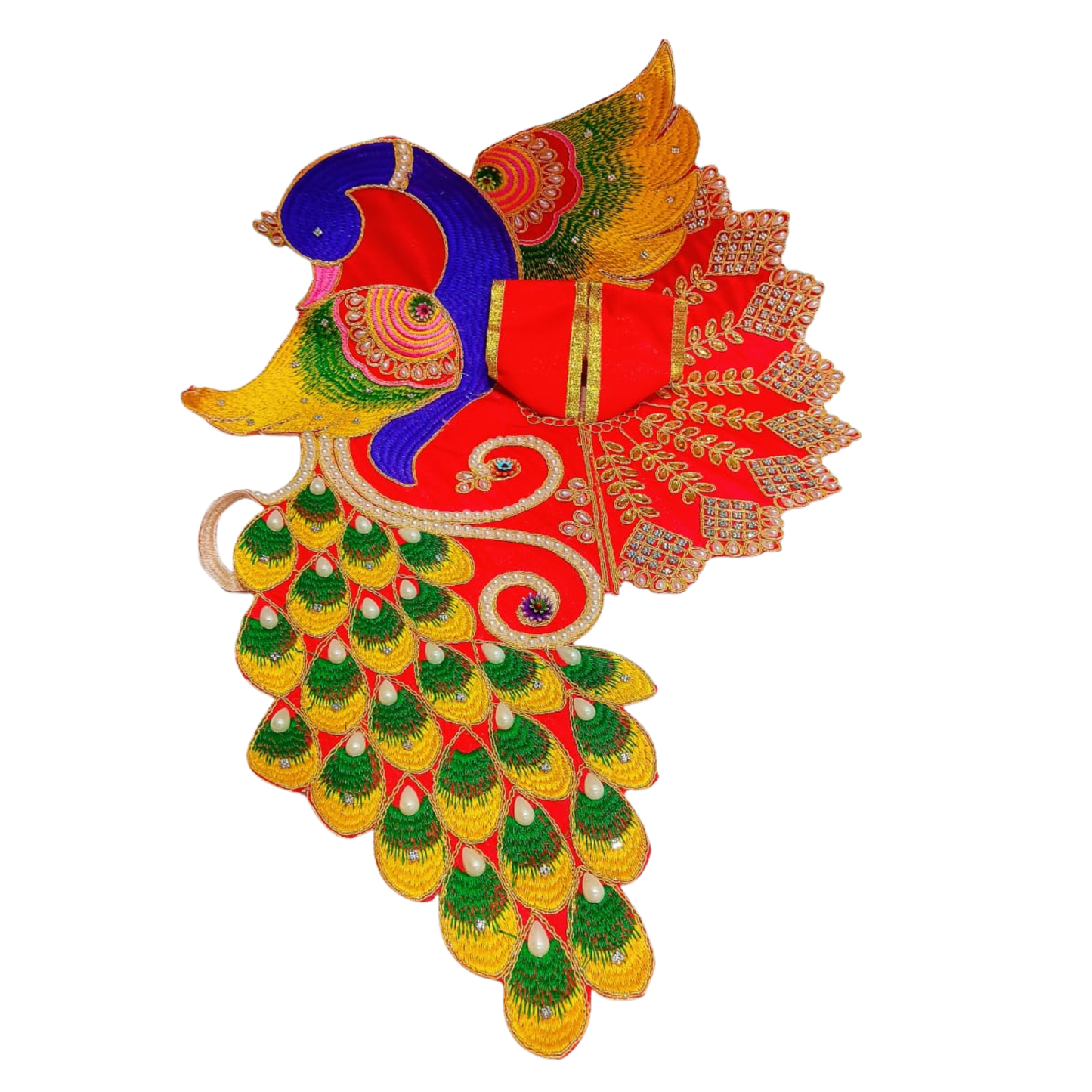 Kesari Orange Mor Pearl Shringar Poshak