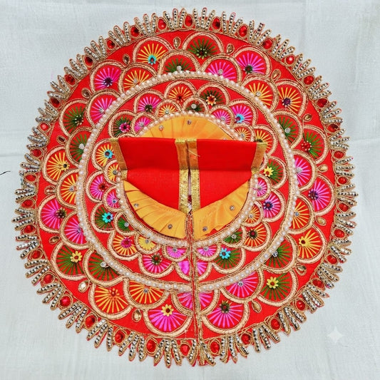 Navrang Shringar Poshak Vrindhavan Red for Laddu Gopal