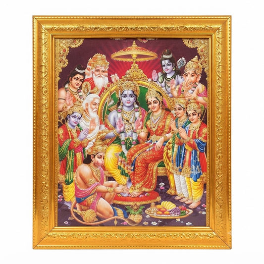 Divine Lord Rama Darbar – Auspicious Ram Darbar Wall Art for Home Mandir & Office