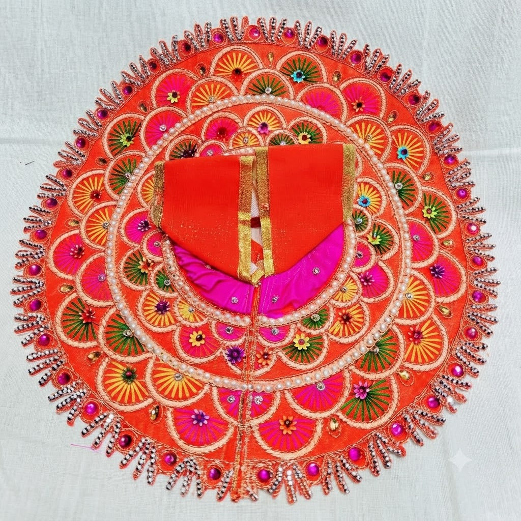 Navrang Shringar Poshak Kesari Orange for Laddu Gopal