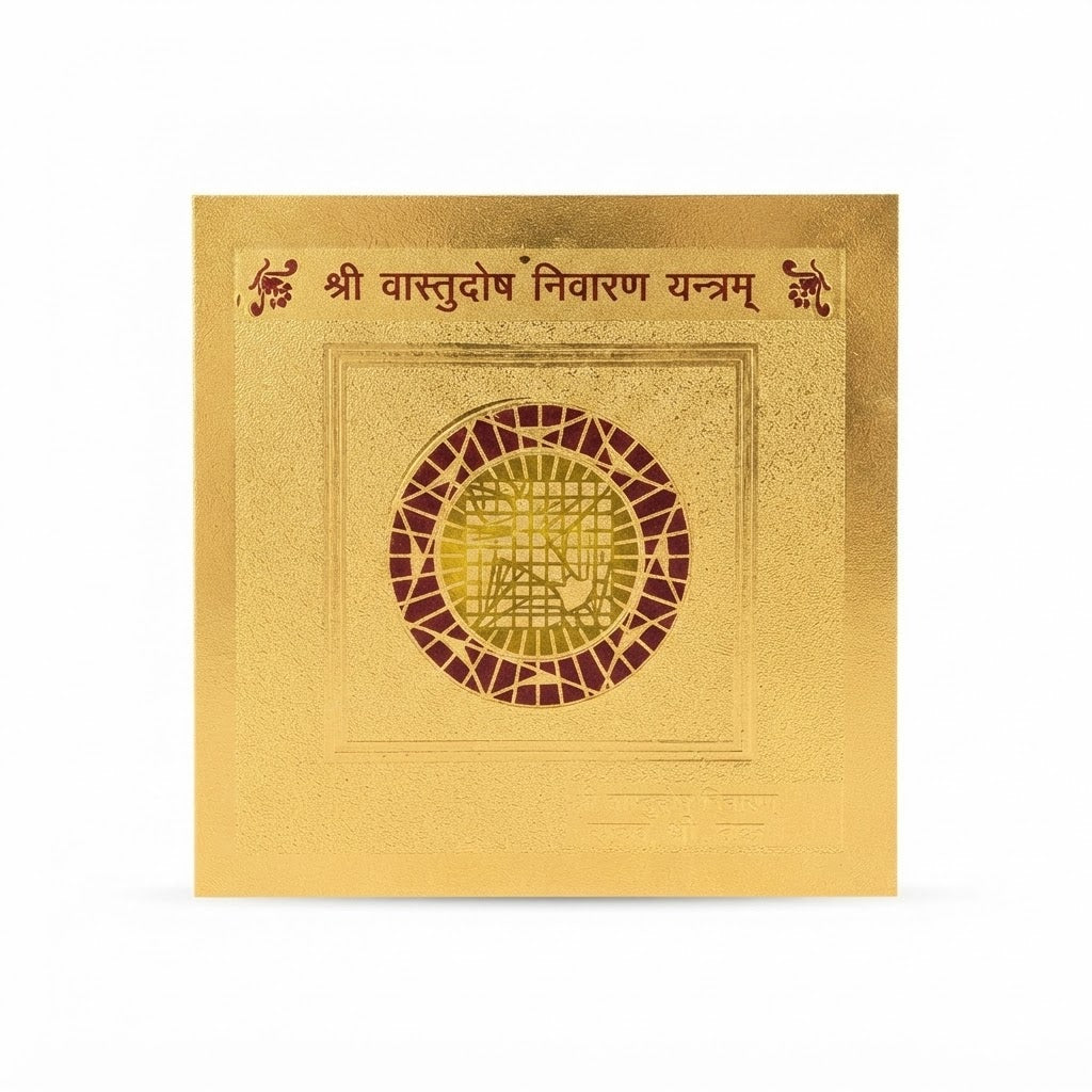 Shri Vastu Dosh Nivaran Yantram – Sacred Gold-Plated Vastu Correction Yantra for Home & Office